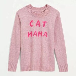 LOFT Pink 'Cat Mama' Sweater Size Small